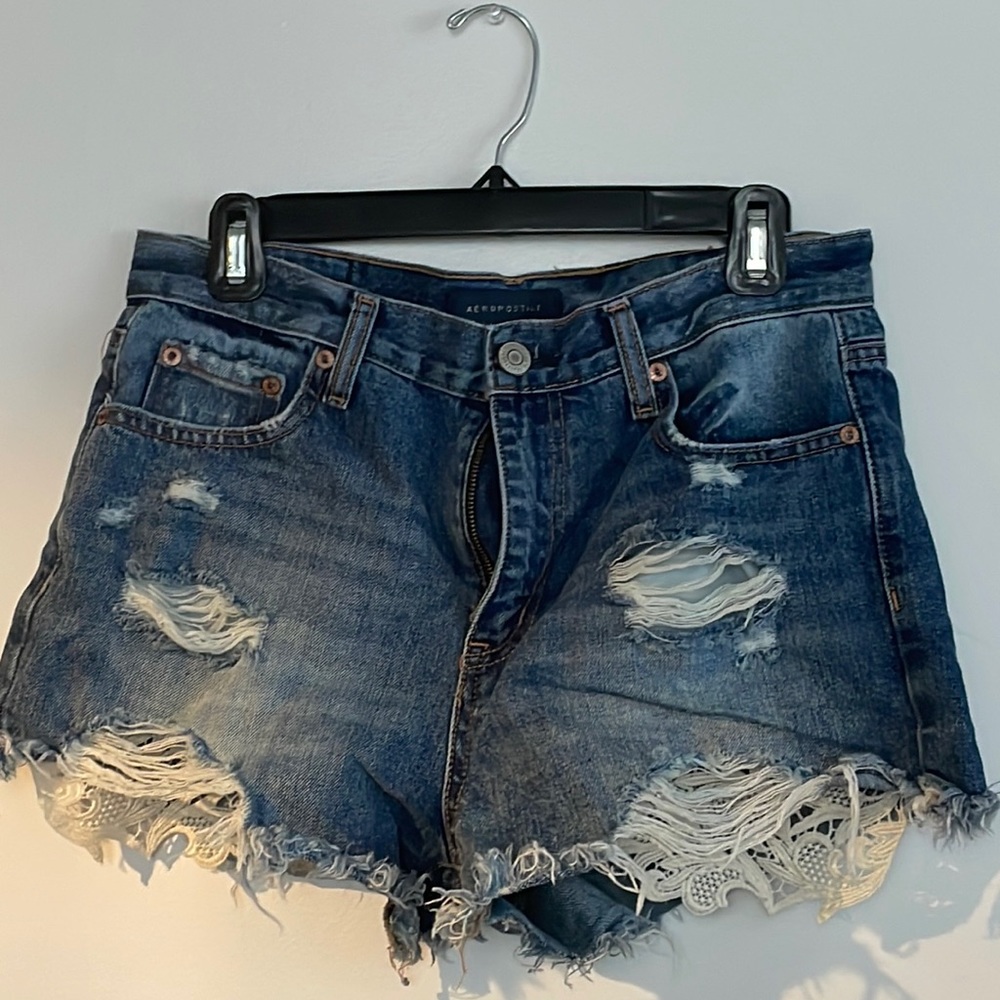 aeropostal cheeky junior shorts, lace detail